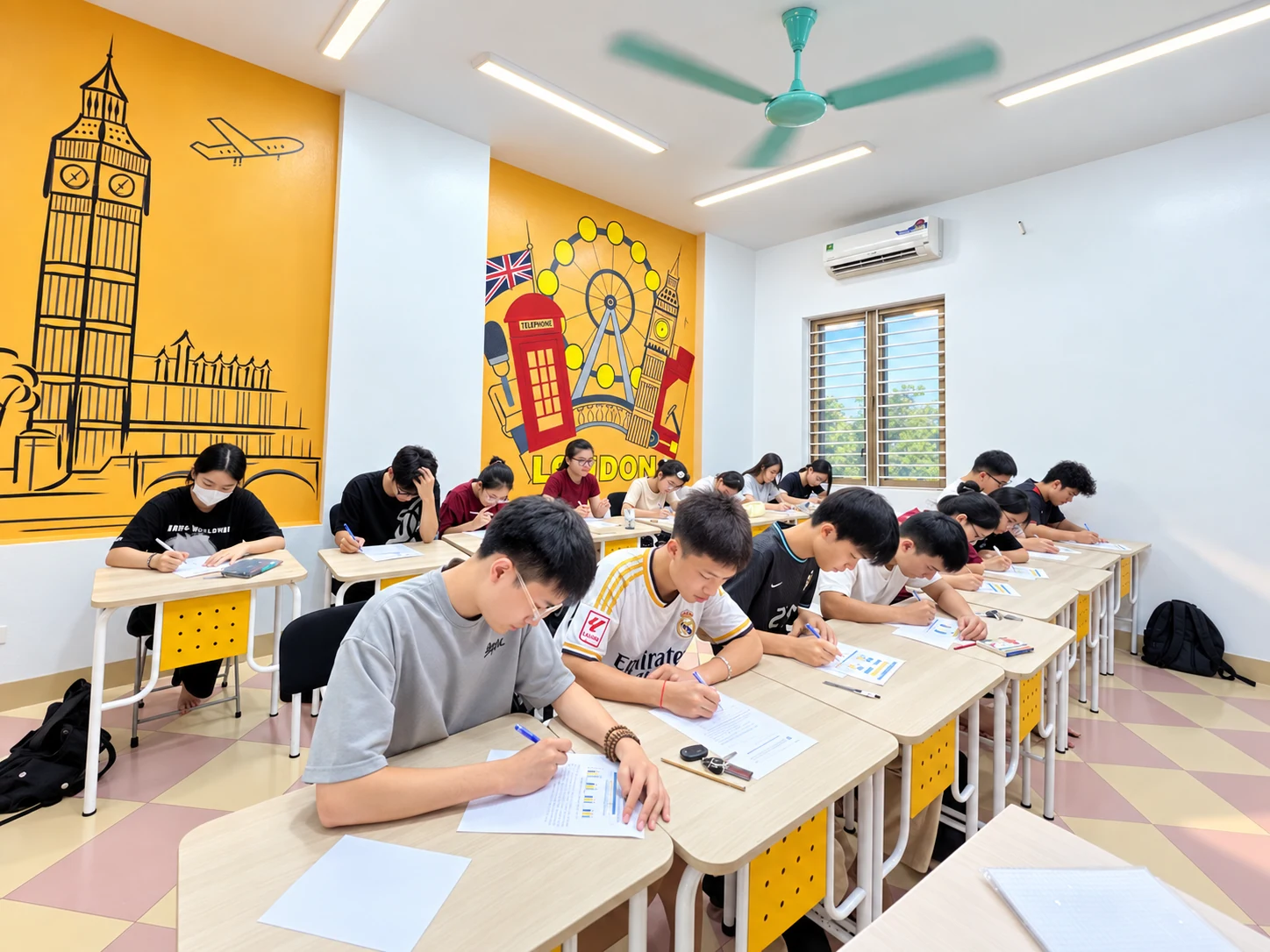 Toàn cảnh học viên thực hành trong giờ học