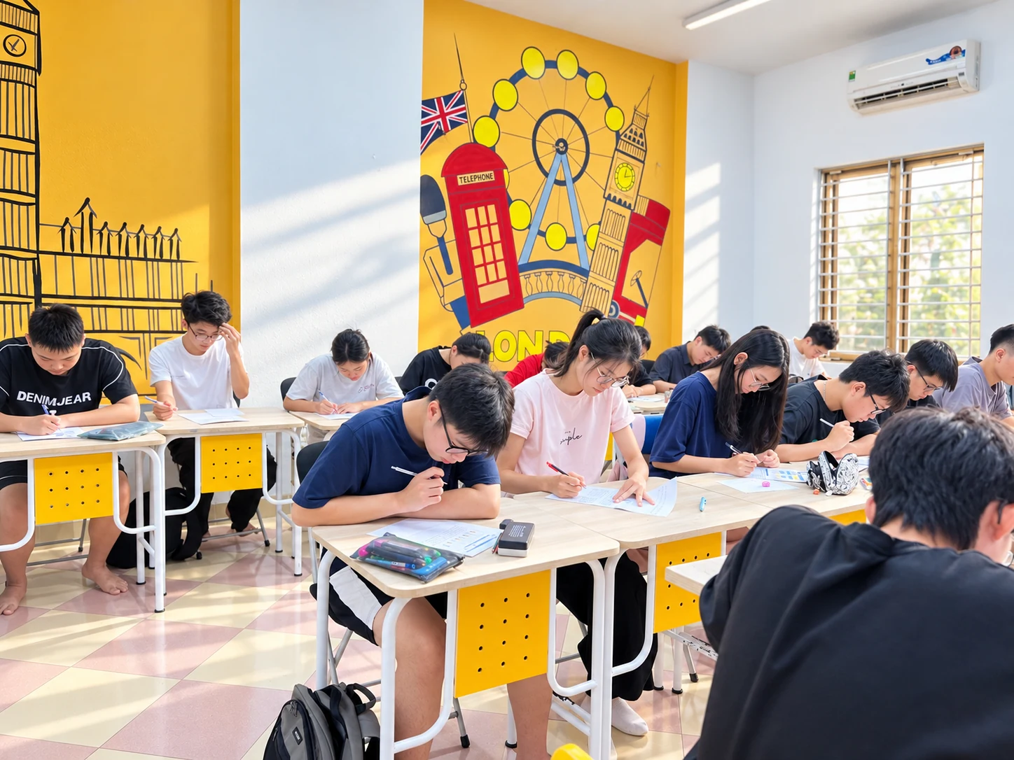 Học viên tập trung thực hành trong lớp học