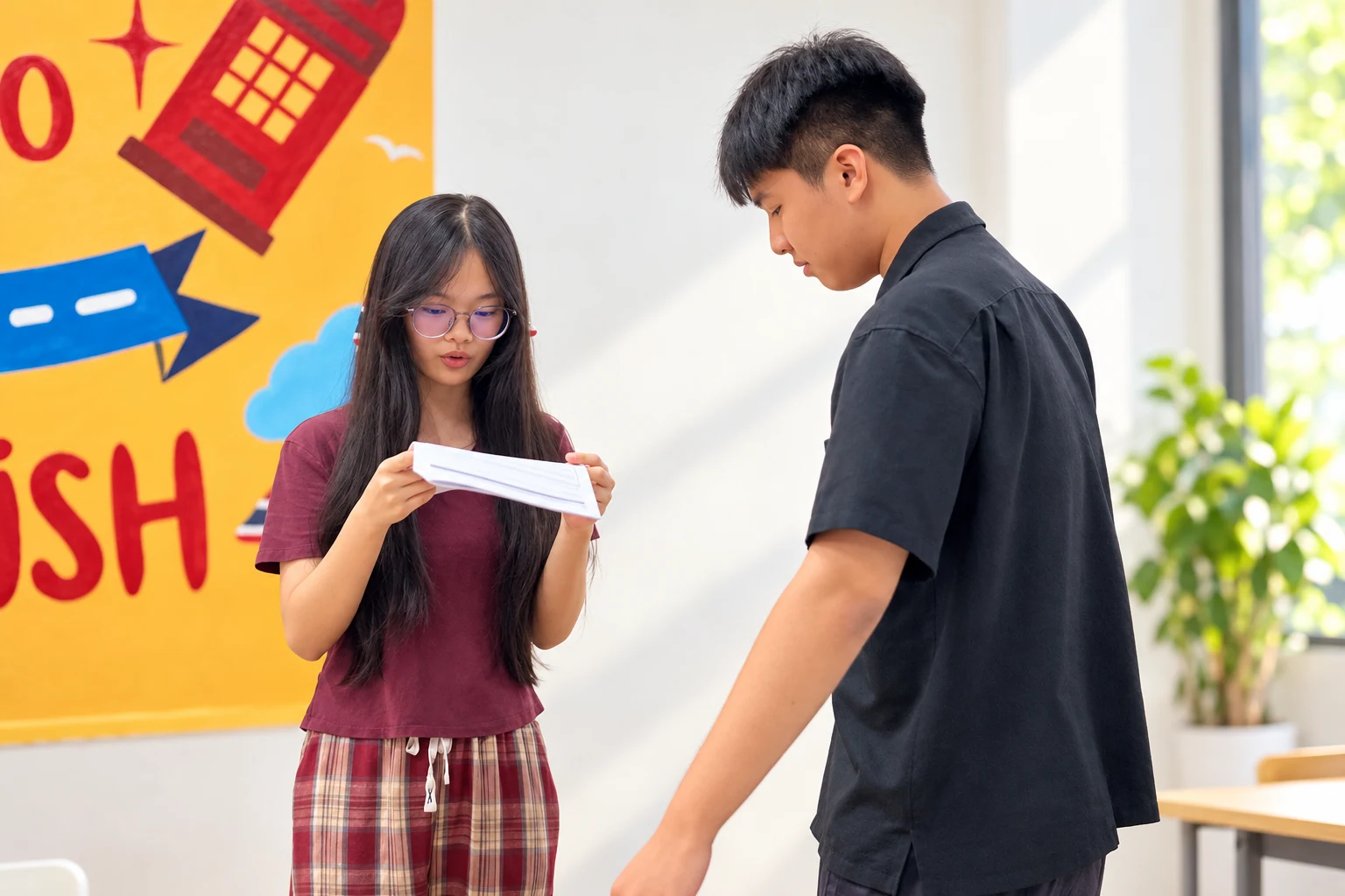 Học viên luyện nói và trình bày trước lớp